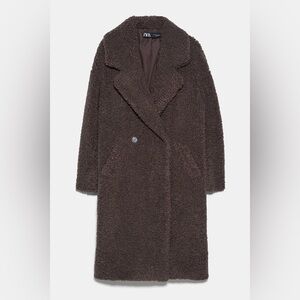 ZARA Women's Brown Teddy Coat